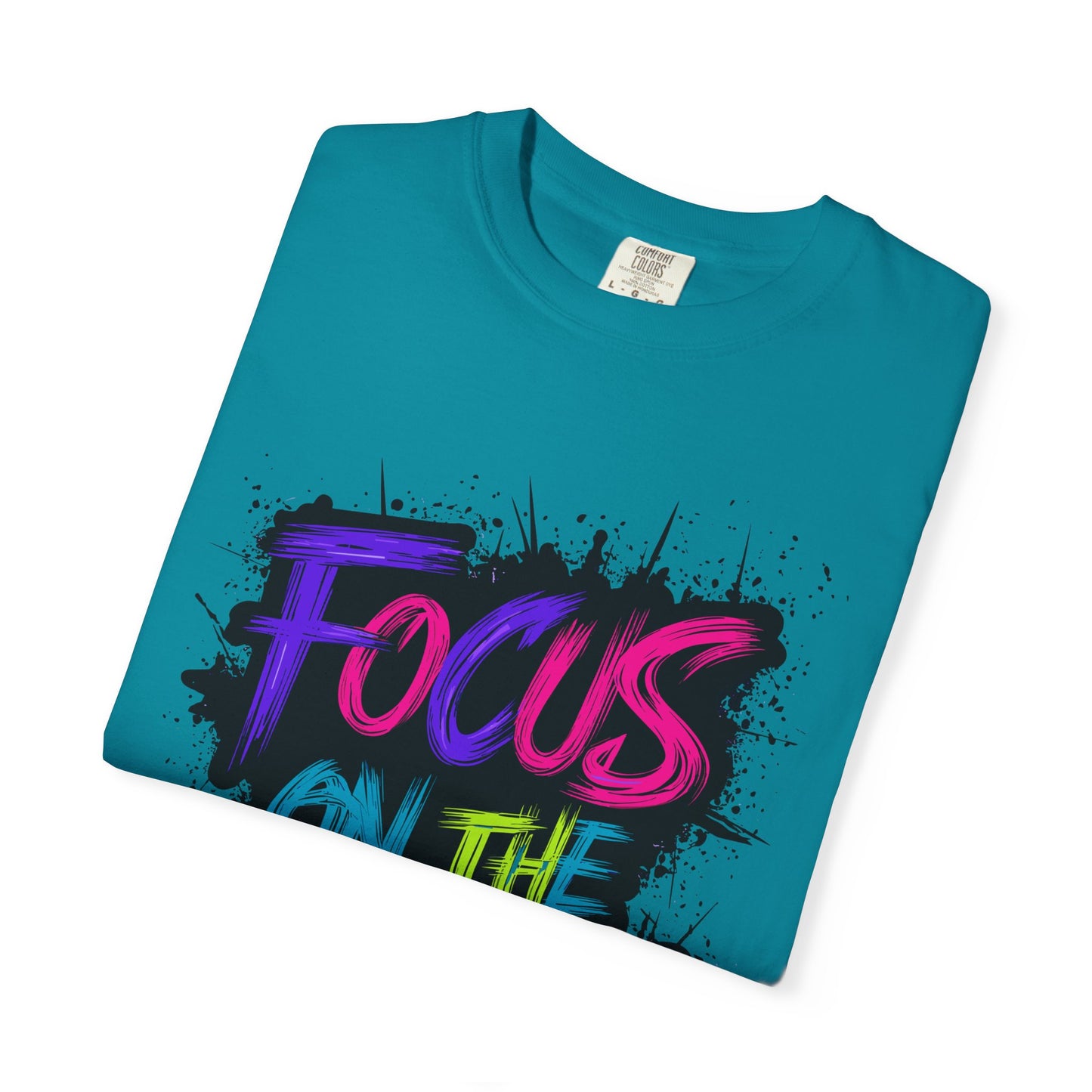 Vibrant Inspirational T-Shirt - Focus on the Goals - Unisex Motivational Tee, Goal Setting Shirt, Fitness Reminder, Gift for Dreamers