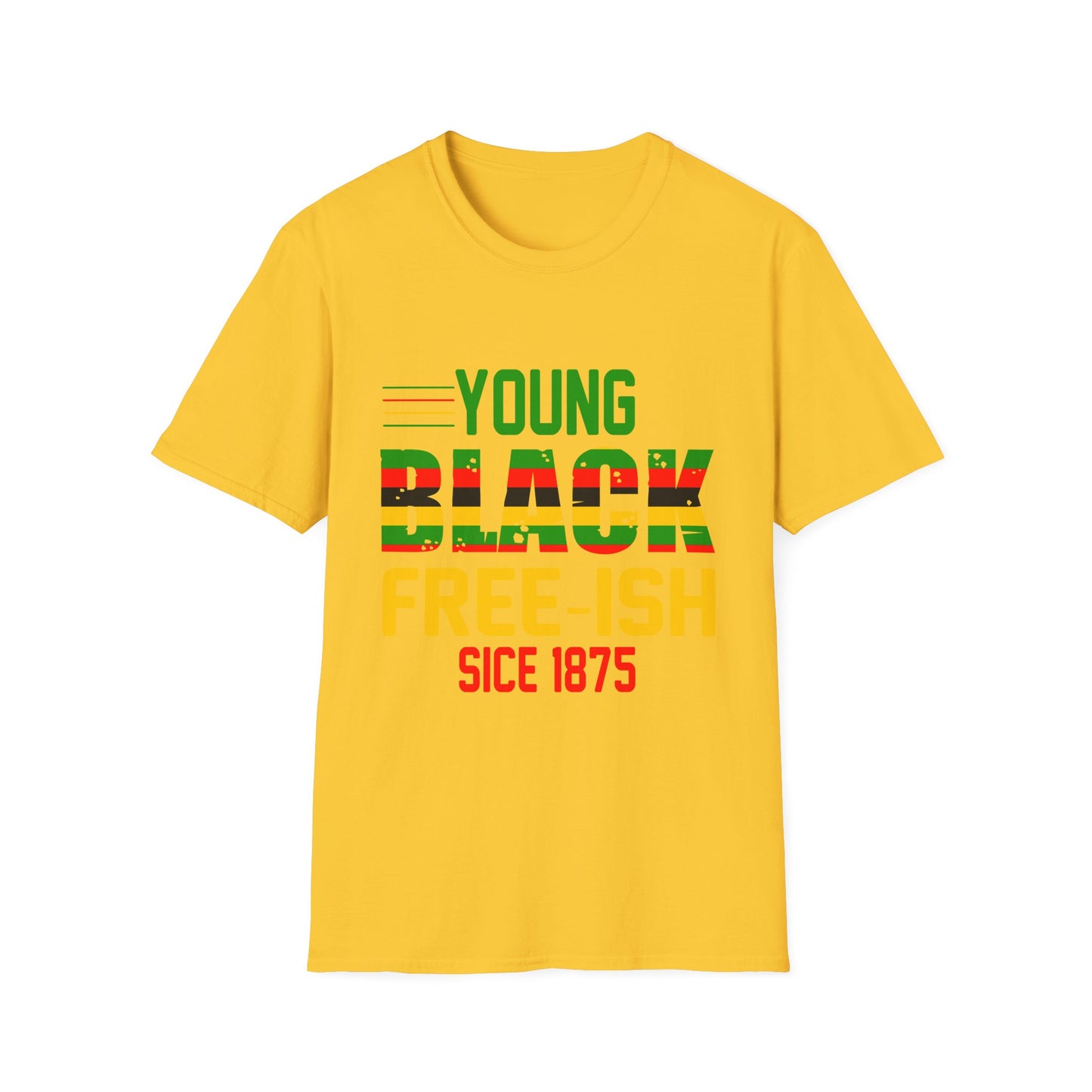 Young Black Free-Ish Unisex Softstyle T-Shirt, Celebratory Tee, Cultural Pride Shirt, Equality Apparel, Ideal for Events & Gifts