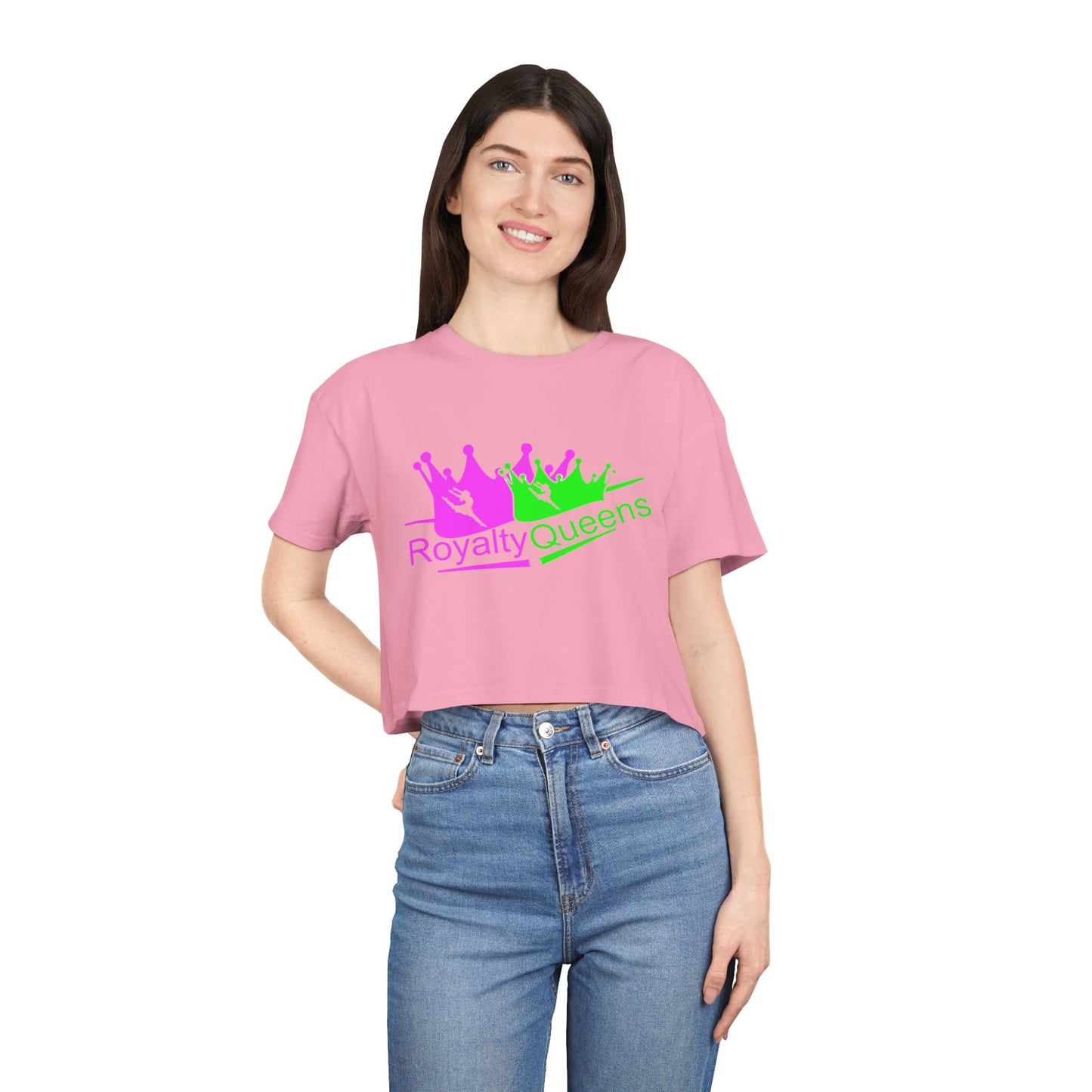 Royalty Queens Women's Crop Tee | Fun, Trendy Shirt for Celebrations, Gifts, Parties, Everyday Wear, Self-Expression