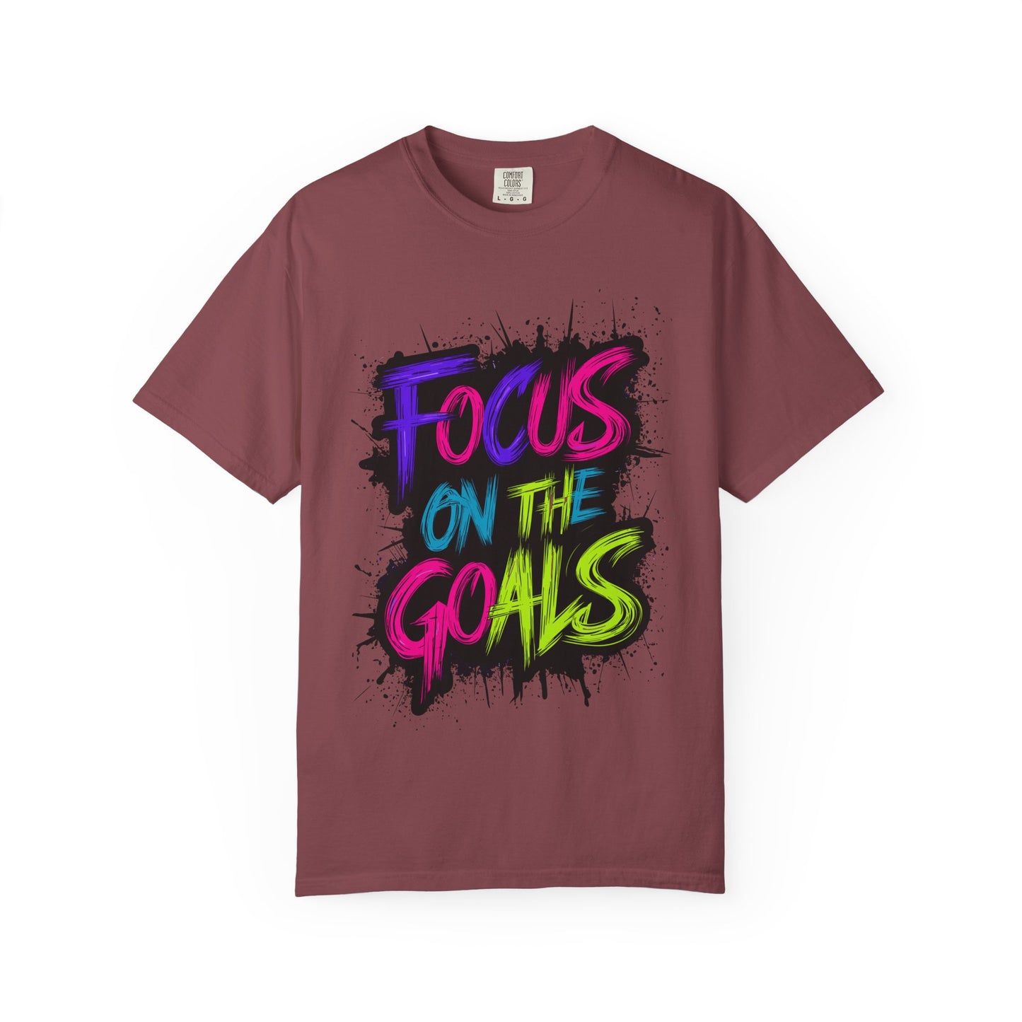Vibrant Inspirational T-Shirt - Focus on the Goals - Unisex Motivational Tee, Goal Setting Shirt, Fitness Reminder, Gift for Dreamers