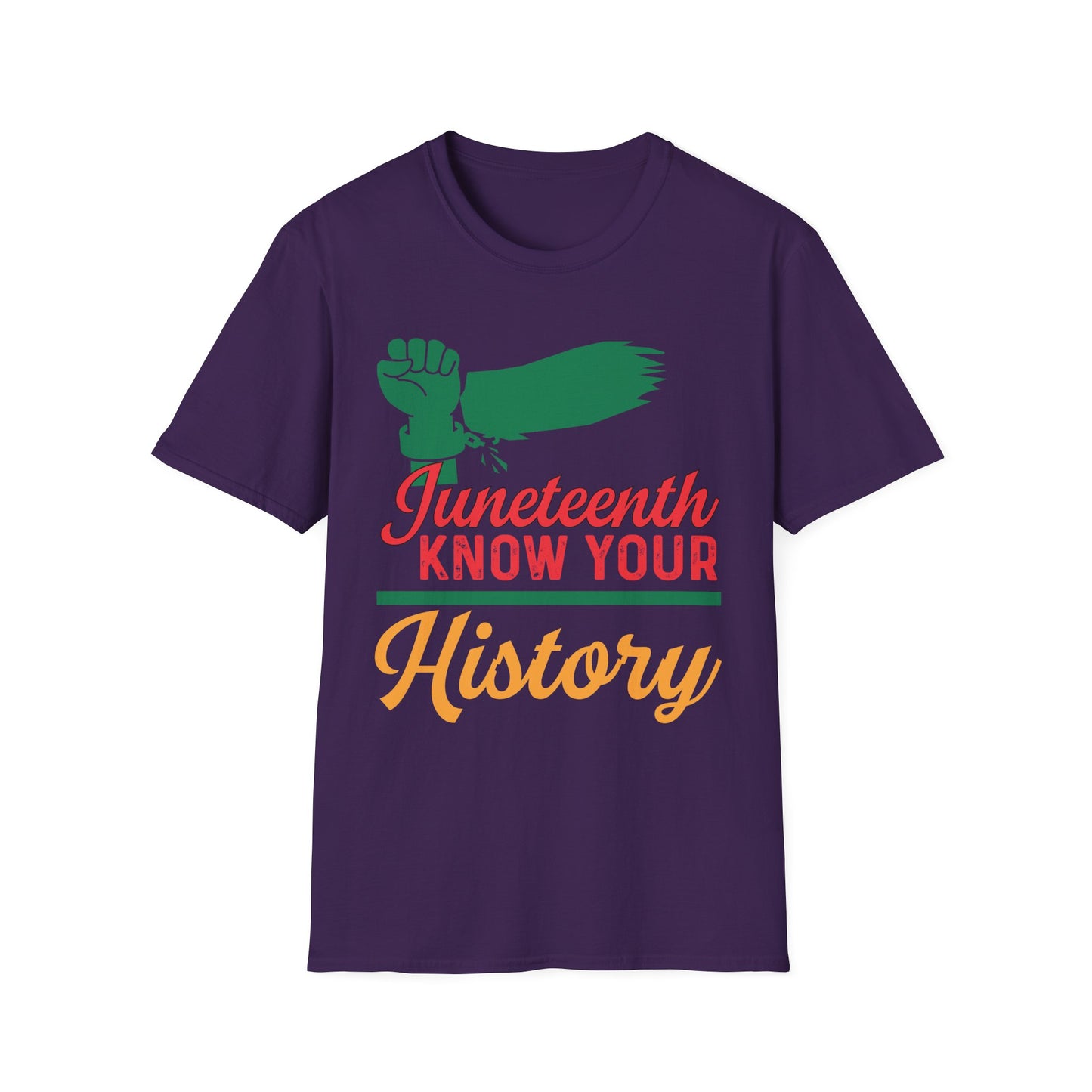 Unisex Softstyle T-Shirt - Juneteenth Know Your History, Comfortable Tee, Black History Month Gift, Celebration Shirt, Family Reunion Attire