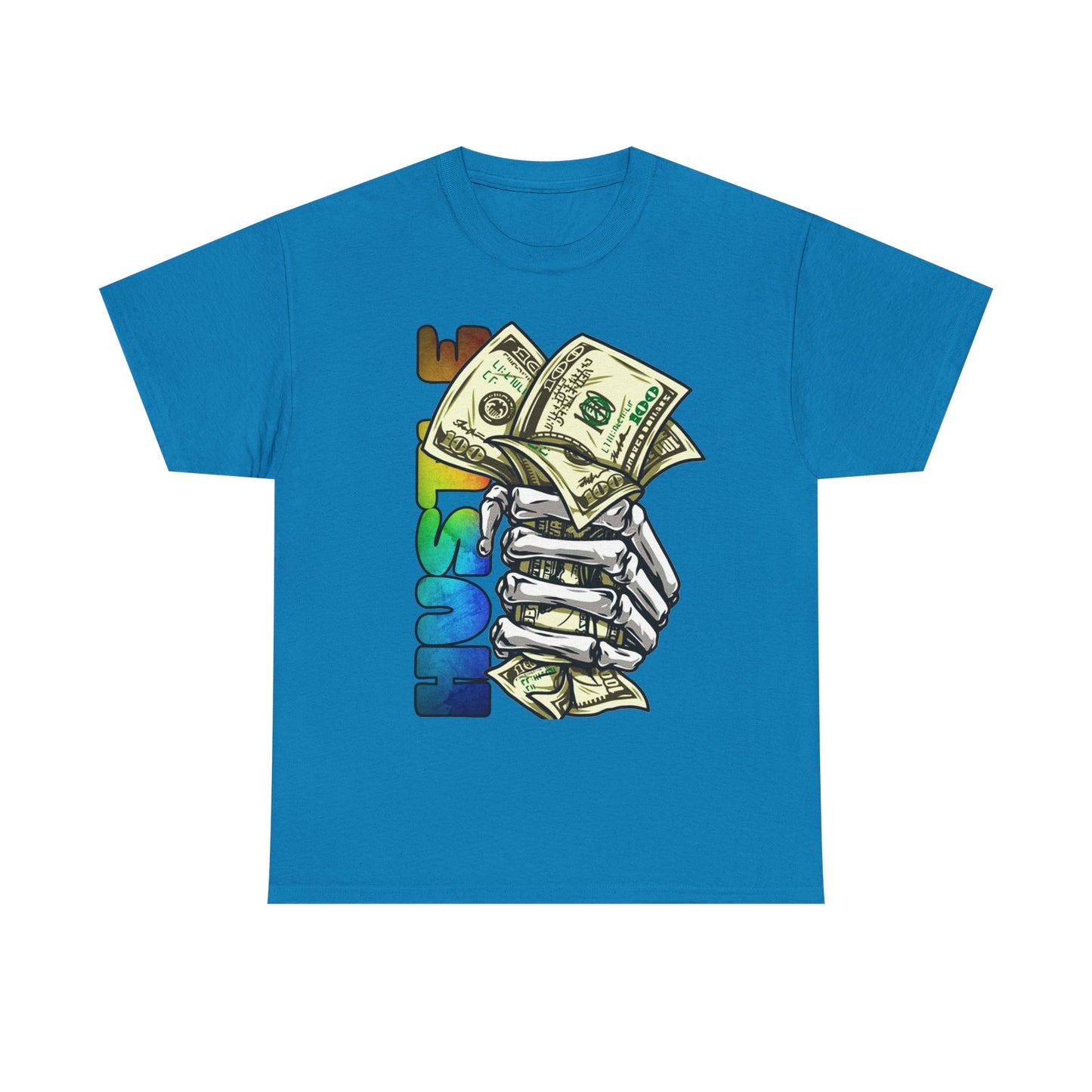 Unisex Heavy Cotton Tee - 'Hustle' Graphic Tee with Money Design