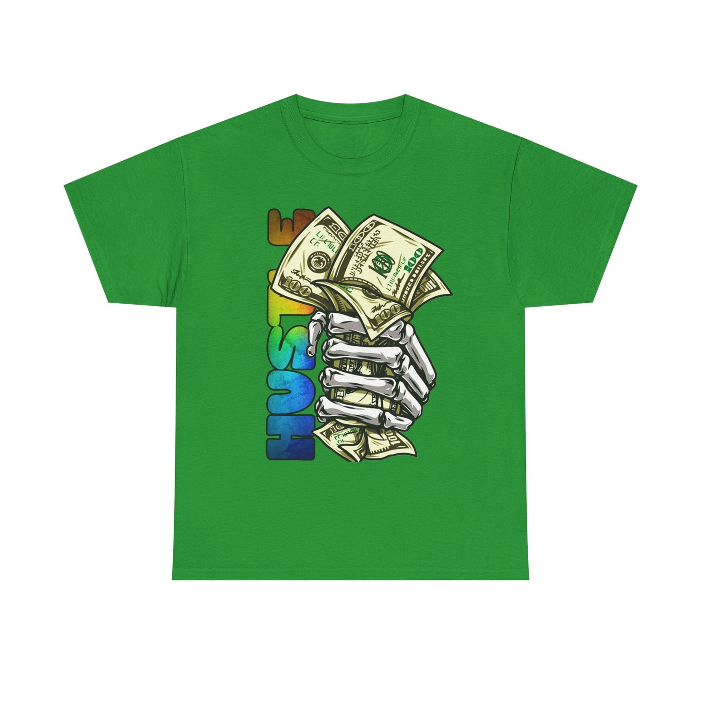 Unisex Heavy Cotton Tee - 'Hustle' Graphic Tee with Money Design