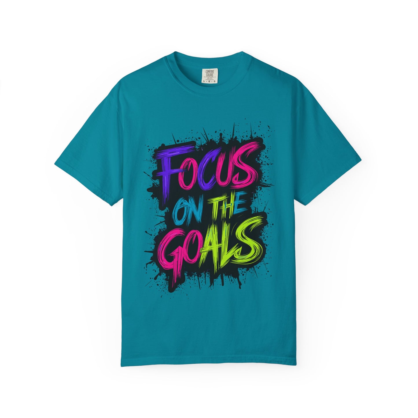 Vibrant Inspirational T-Shirt - Focus on the Goals - Unisex Motivational Tee, Goal Setting Shirt, Fitness Reminder, Gift for Dreamers