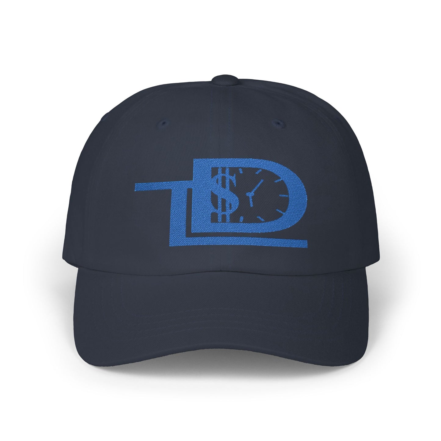 White Classic Dad Cap with Dollar Clock Design - Perfect for Gifting, Casual Outings, and Everyday Wear