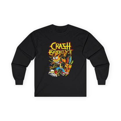 Crash Bandicoot Long Sleeve Tee — Retro Gamer Graphic Shirt