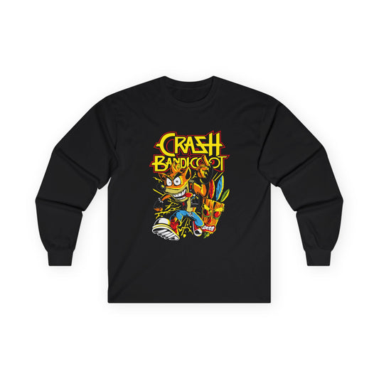 Crash Bandicoot Long Sleeve Tee — Retro Gamer Graphic Shirt