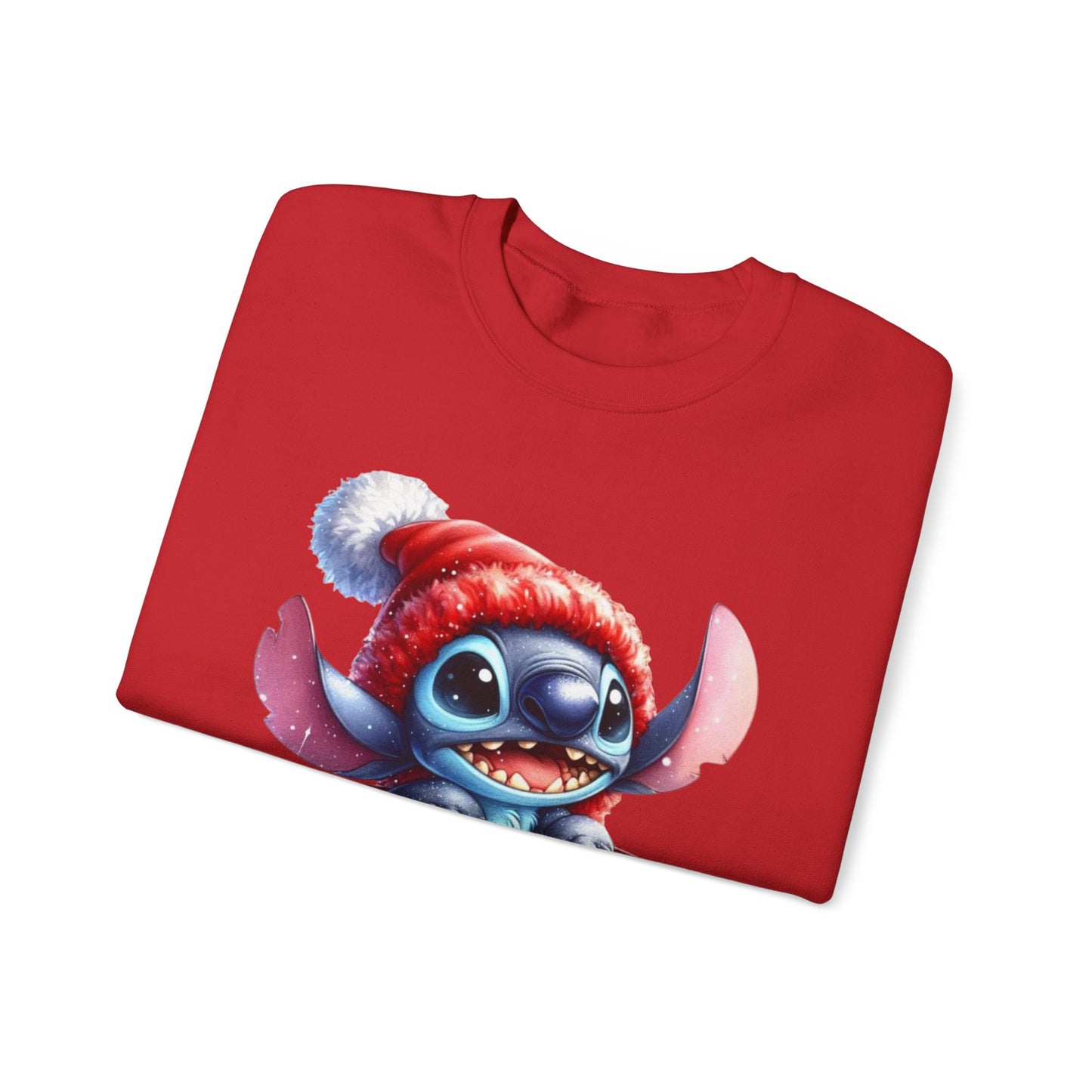 Christmas Stitch Sweatshirt – Cute Stitch in Santa Hat with Holiday Gifts