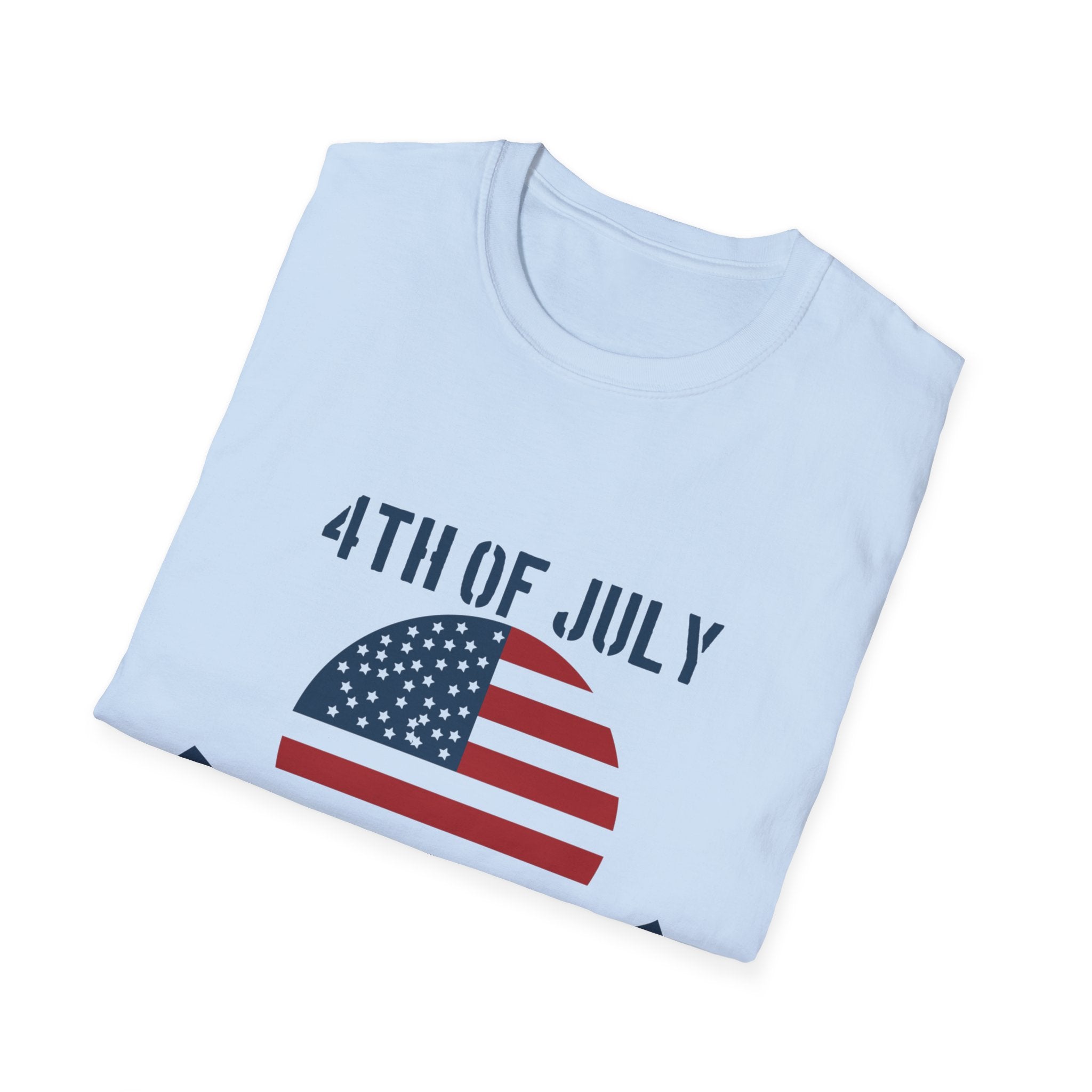 4th of July Unisex Softstyle T-Shirt, Independence Day Tee, Patriotic Shirt, July 4th Celebration Apparel, Summer BBQ Top