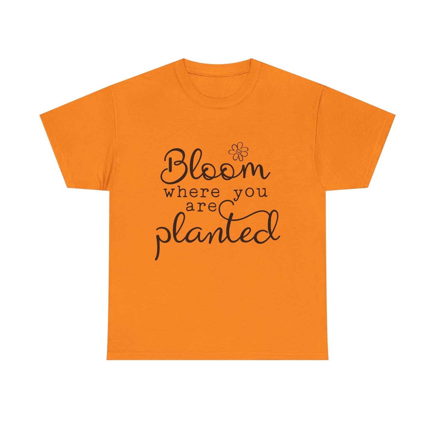 Inspirational Bloom Tee - Unisex Heavy Cotton T-Shirt for Growth Mindset