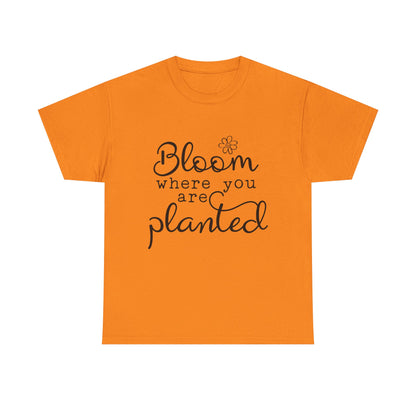 Inspirational Bloom Tee - Unisex Heavy Cotton T-Shirt for Growth Mindset