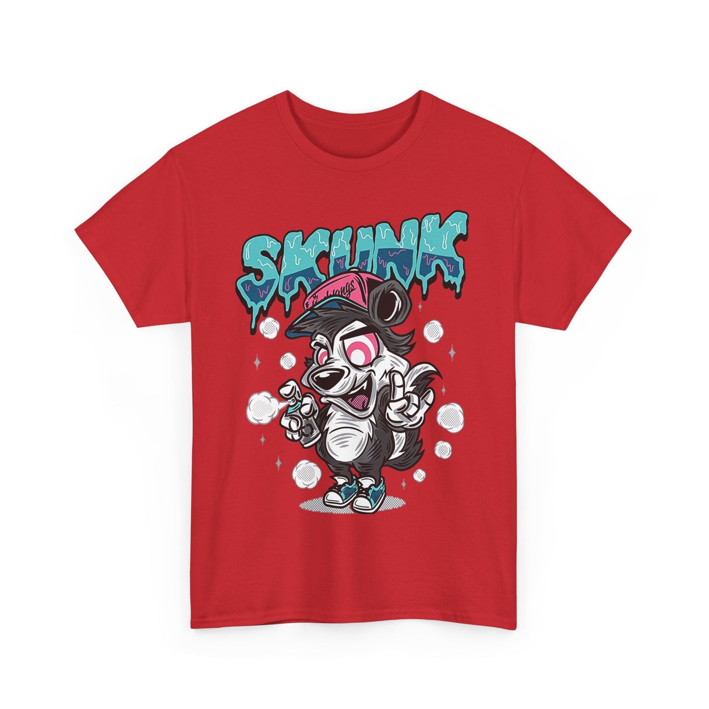 Cool Cartoon Graphic Tee - 'Skunk' Design, Unisex Heavy Cotton T-Shirt