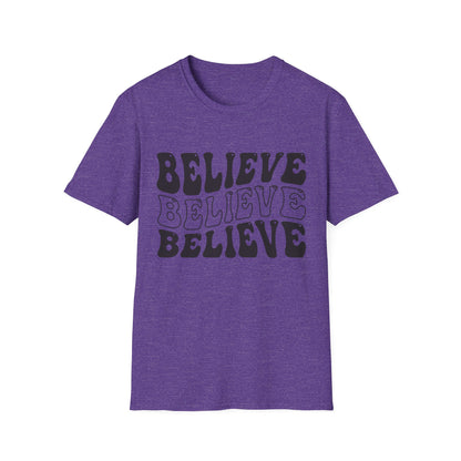 Believe Graphic Tee - Unisex Softstyle T-Shirt, Inspirational Shirt, Motivational Gift, Casual Wear, Everyday Style