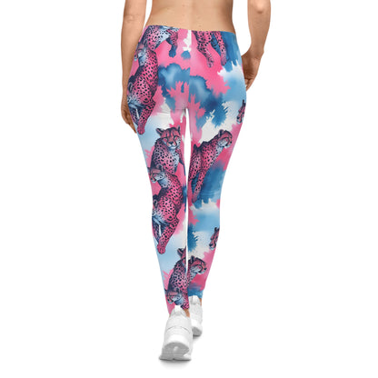 Vibrant Leopard Print Leggings, Activewear, Yoga Pants, Workout Leggings, Casual Fashion, Trendy Outfits