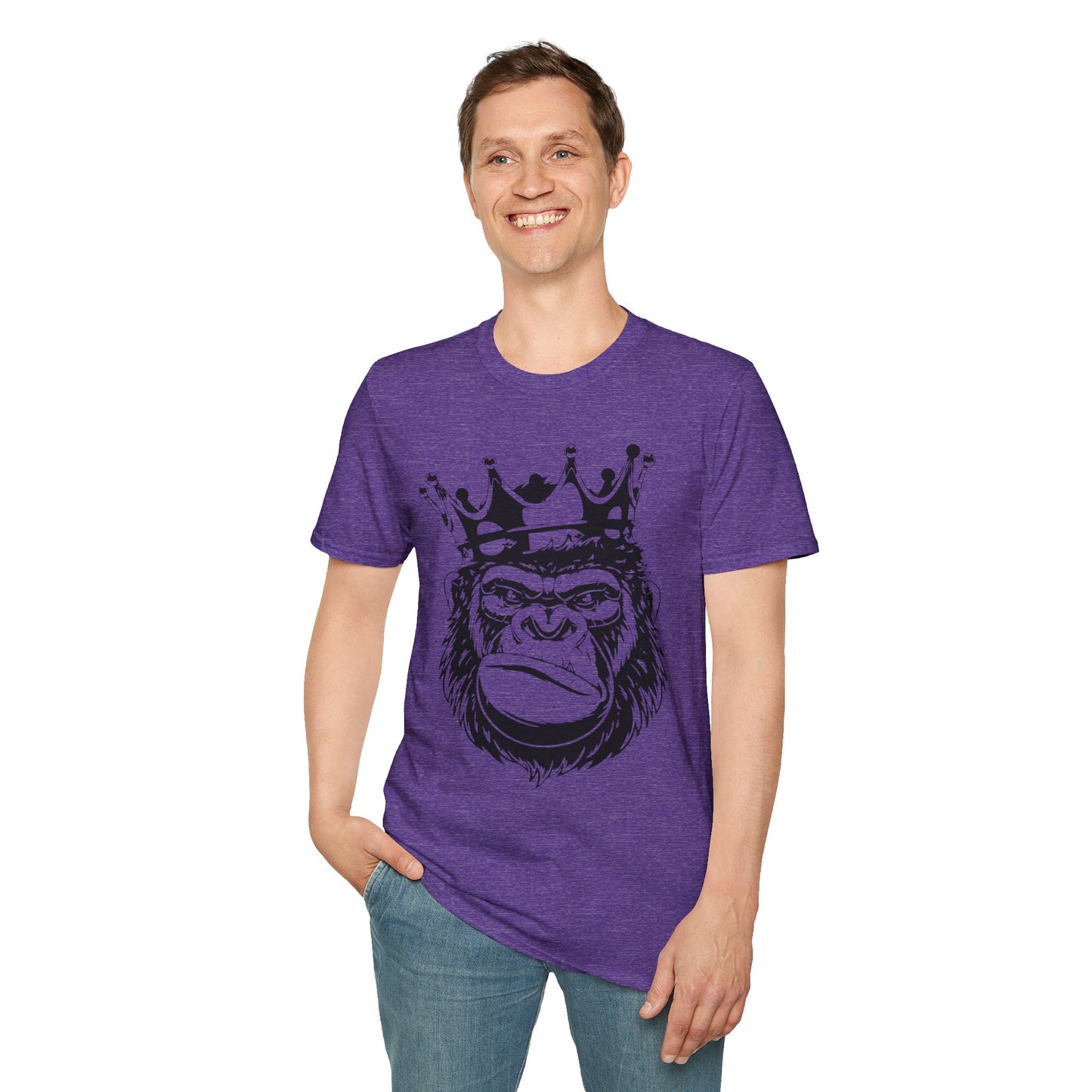 King Status Gorilla T-Shirt | Unisex Softstyle Tee for Casual Wear