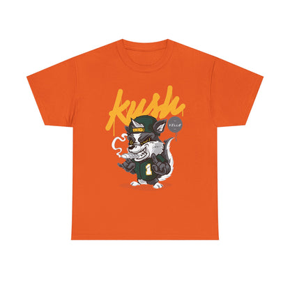 Street Style Unisex Heavy Cotton Tee - 'Kush Ville' Graphic Design