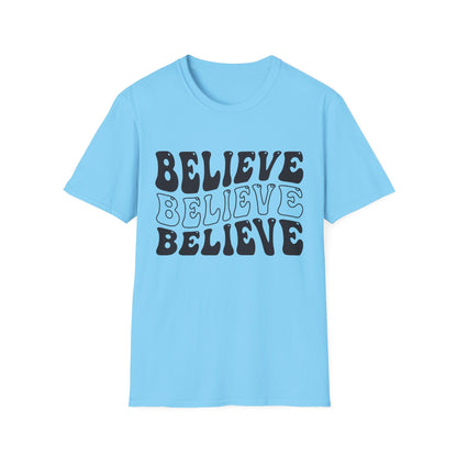 Believe Graphic Tee - Unisex Softstyle T-Shirt, Inspirational Shirt, Motivational Gift, Casual Wear, Everyday Style