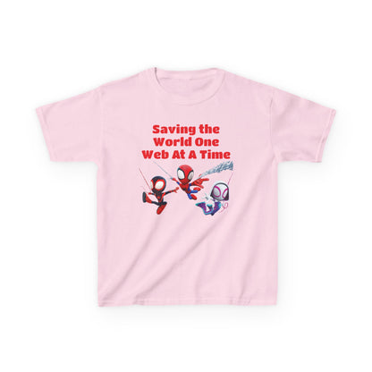 Kids Superhero Tee - Saving the World One Web At A Time