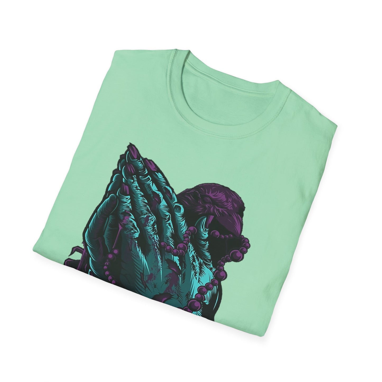 Spiritual Vibes Unisex Softstyle T-Shirt - Praying Hands Design