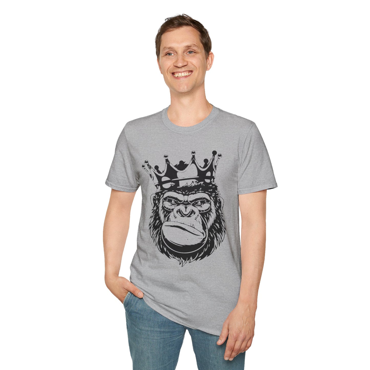 King Status Gorilla T-Shirt | Unisex Softstyle Tee for Casual Wear
