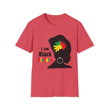 I Am Black History Unisex Softstyle T-Shirt | Black History Month Gift, Empowerment Shirt, Cultural Pride Tee, Education Awareness