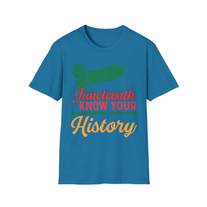 Unisex Softstyle T-Shirt - Juneteenth Know Your History, Comfortable Tee, Black History Month Gift, Celebration Shirt, Family Reunion Attire
