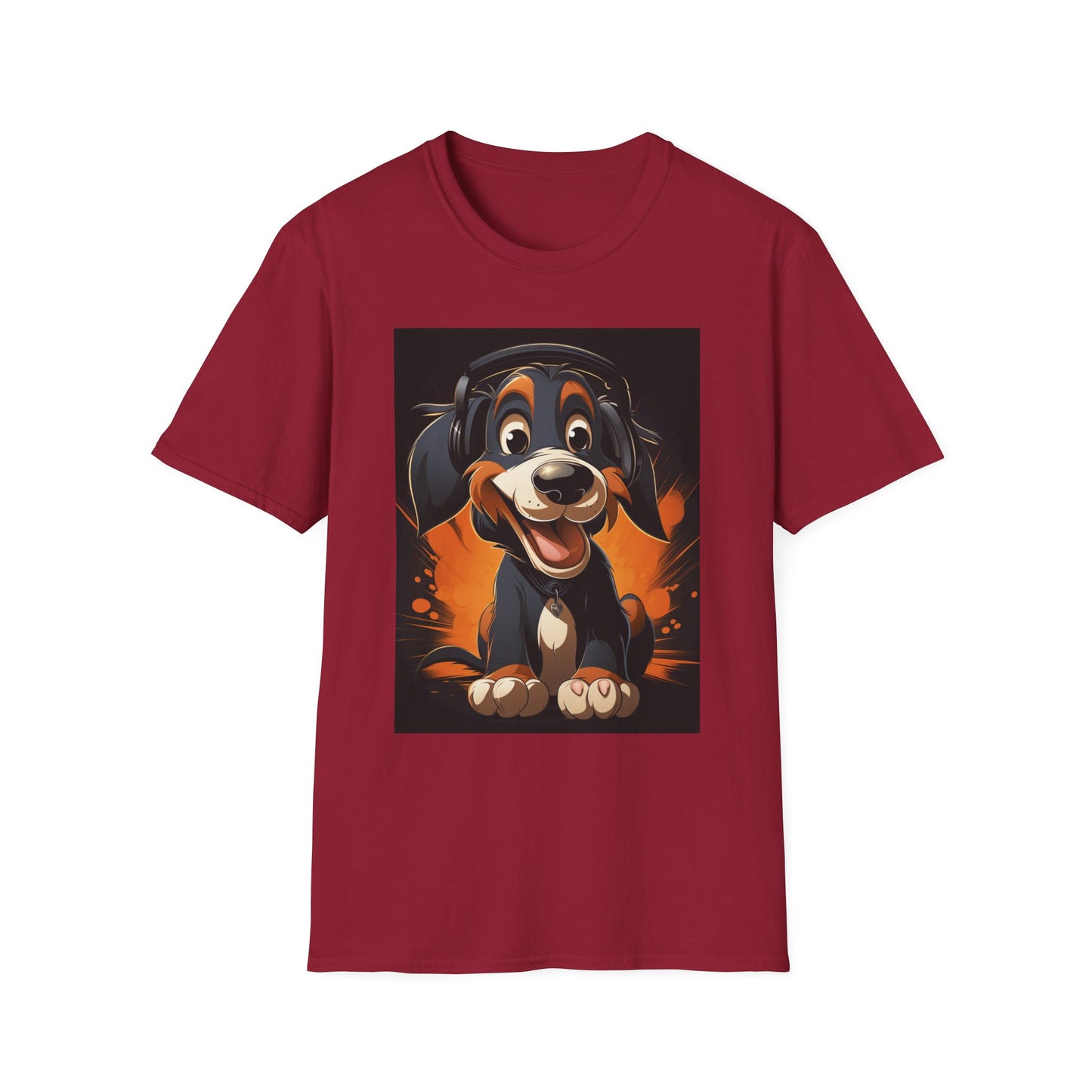 Happy Dog Graphic Unisex Softstyle T-Shirt - Perfect for Dog Lovers