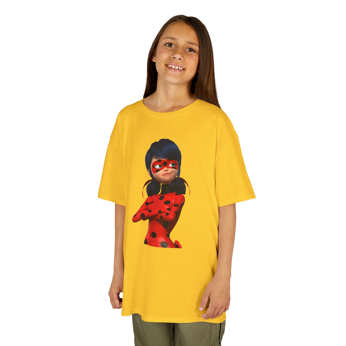 Cool Ladybug Superhero Kids Heavy Cotton Tee | Fun and Playful Design for Young Heroes