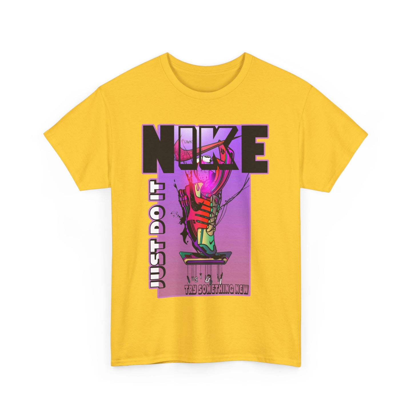 Vintage-Style Nike Unisex Heavy Cotton Tee - Just Do It Graphic Shirt
