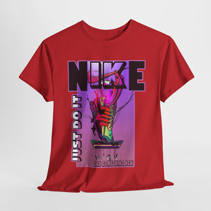 Vintage-Style Nike Unisex Heavy Cotton Tee - Just Do It Graphic Shirt