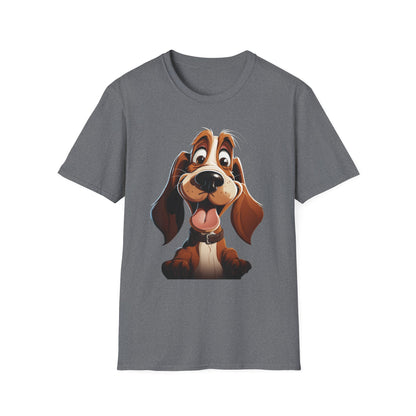 Cute Cartoon Dog Unisex Softstyle T-Shirt - Perfect for Pet Lovers