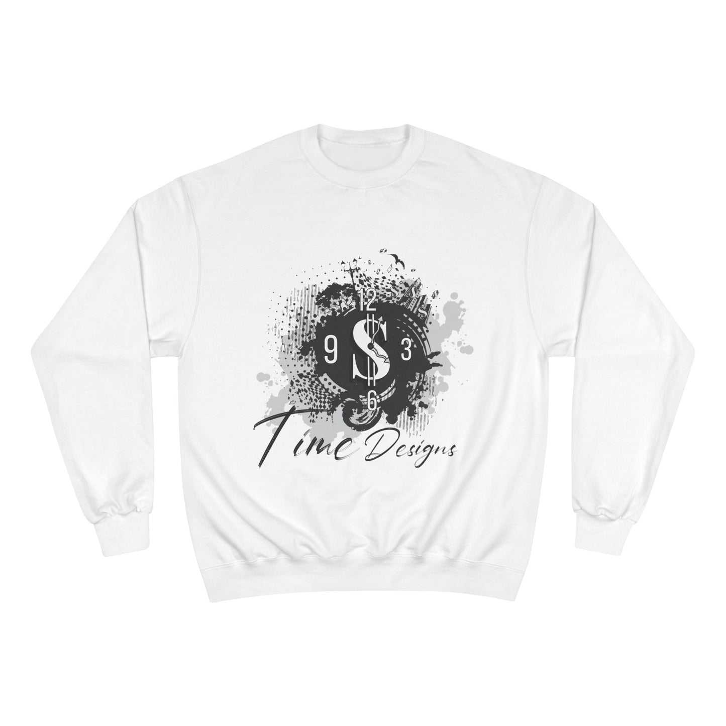 Stylish Graphic Champion Sweatshirt with Time Designs
