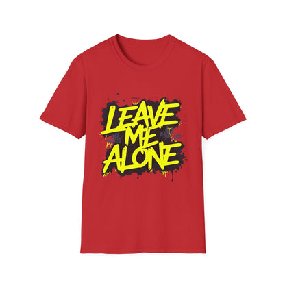 Unisex Softstyle T-Shirt with 'Leave Me Alone' Design - Funny Gift, Casual Wear, Relaxation, Self-Care, Gifts for Introverts