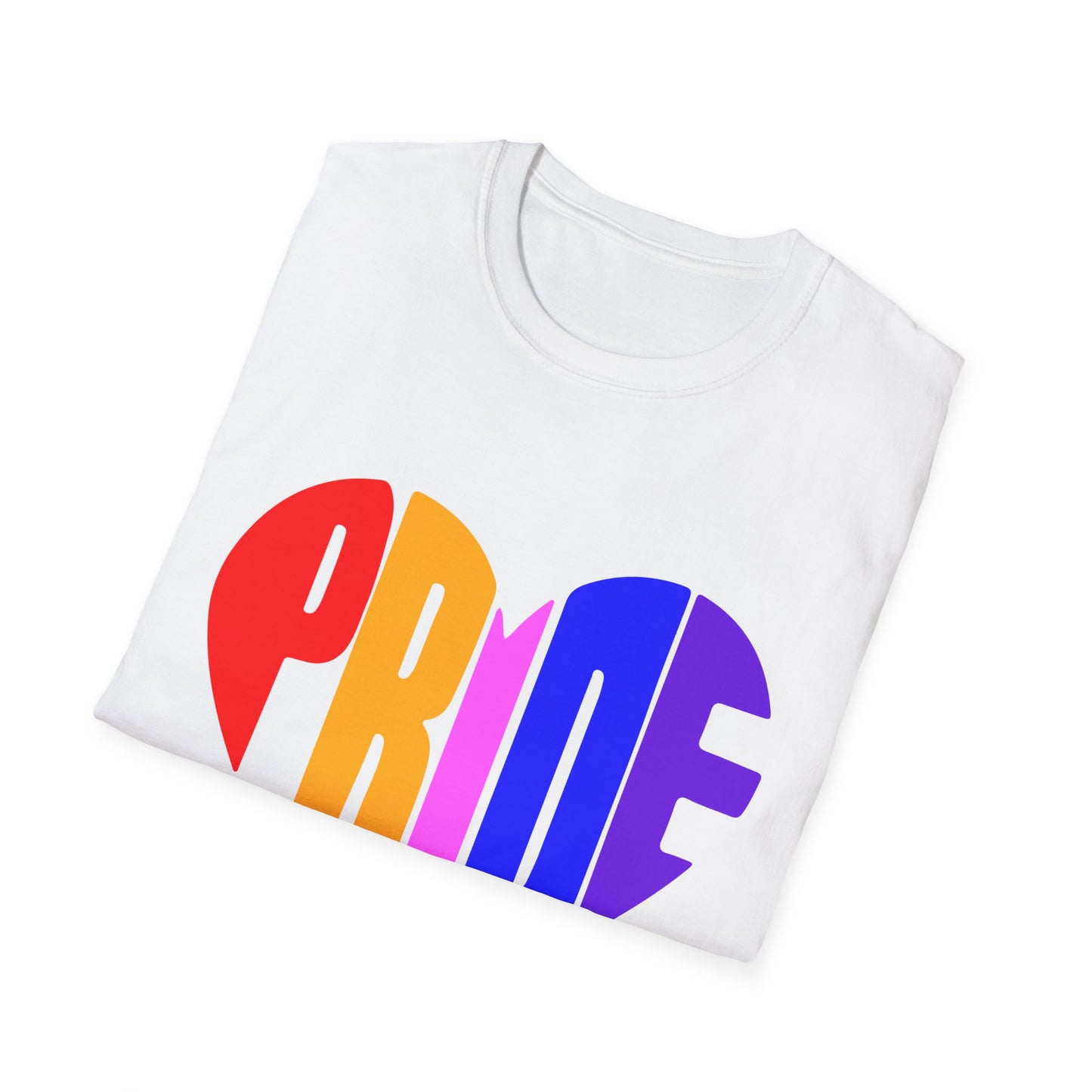 Pride Heart T-Shirt, LGBTQ Apparel, Unisex T-Shirt, Softstyle Tee, Gay Pride Shirt, Celebration Wear, Rainbow Love Tee