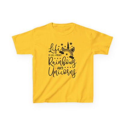 Kids Rainbow Unicorn Tee - Life is All About Fun
