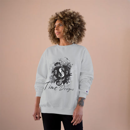 Stylish Graphic Champion Sweatshirt with Time Designs