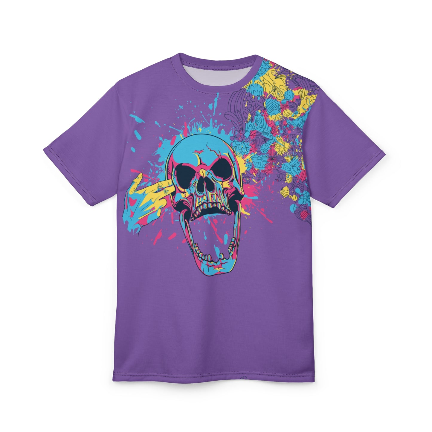 Vibrant Skull Graphic Tee, Edgy Unisex T-Shirt, Casual Streetwear, Skull Print Shirt, Unique Gift for Him or Her