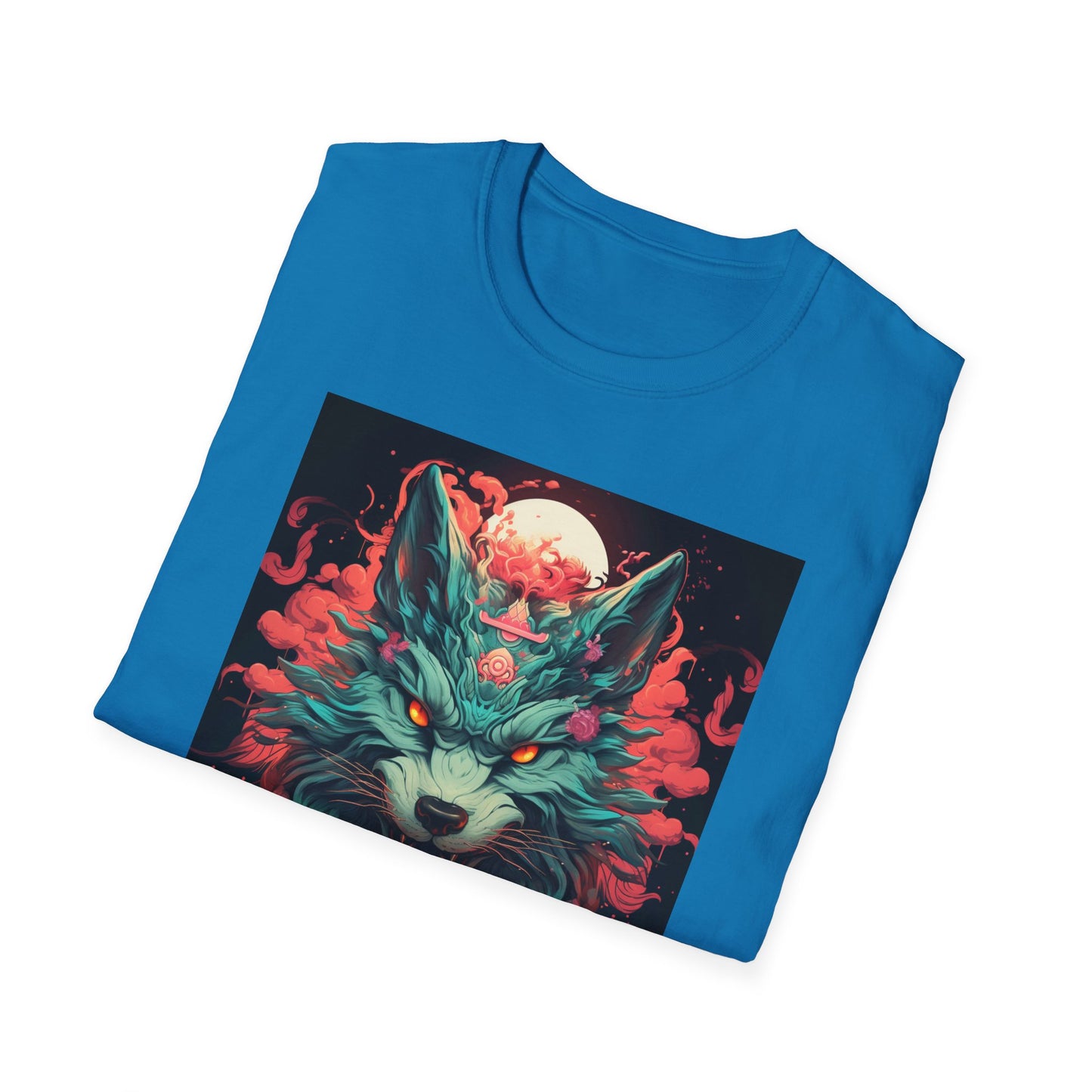 Mystical Wolf Unisex T-Shirt - Softstyle Tee, Graphic Tee, Animal Lover Gift, Unique Apparel, Nature-Inspired Clothing