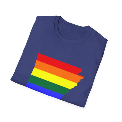 Pride Arkansas T-Shirt, Unisex Rainbow Tee, LGBTQ+ Apparel, Softstyle T-Shirt, Equality Shirt, Gift for Pride Month