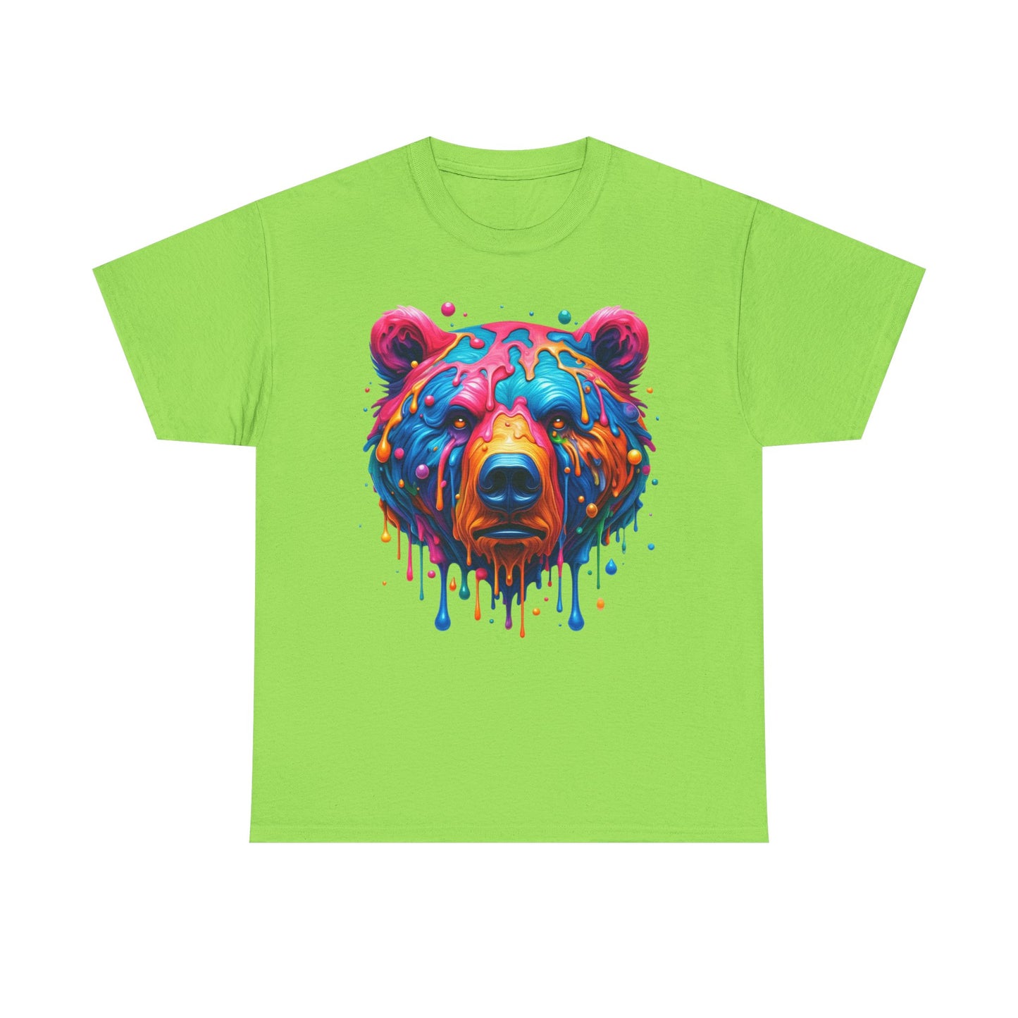 Colorful Bear Unisex Heavy Cotton Tee - Vibrant Art T-Shirt