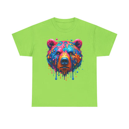 Colorful Bear Unisex Heavy Cotton Tee - Vibrant Art T-Shirt