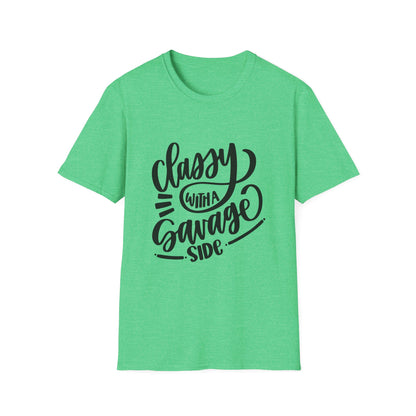 Classy with a Savage Side Unisex Softstyle T-Shirt - Trendy Graphic Tee for Casual Wear