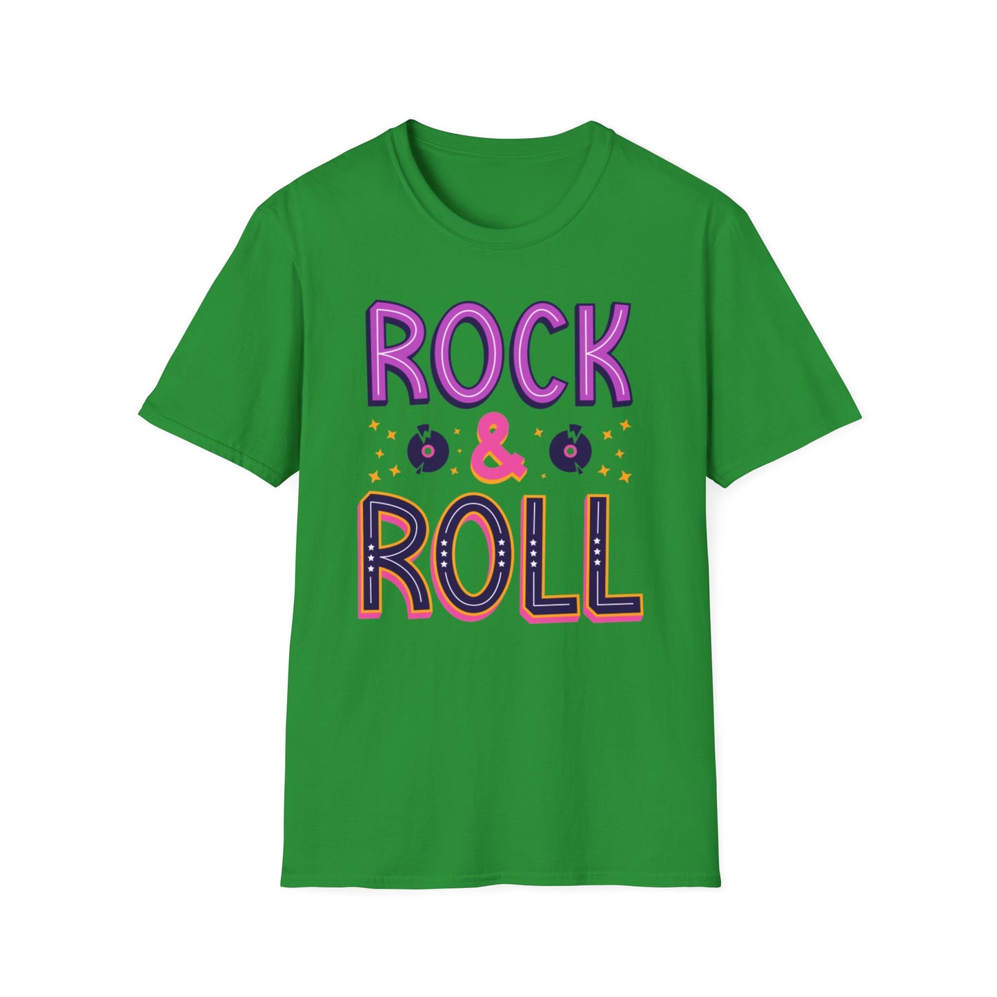 Rock & Roll Unisex Softstyle T-Shirt - Music Lovers Gift, Concert Apparel, Casual Wear, Festival Fashion, Fun Graphic Tee