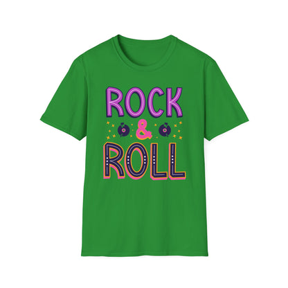 Rock & Roll Unisex Softstyle T-Shirt - Music Lovers Gift, Concert Apparel, Casual Wear, Festival Fashion, Fun Graphic Tee