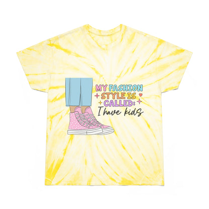 My Fashion Style Tie-Dye Tee for Moms - Bright Yellow Cyclone Design