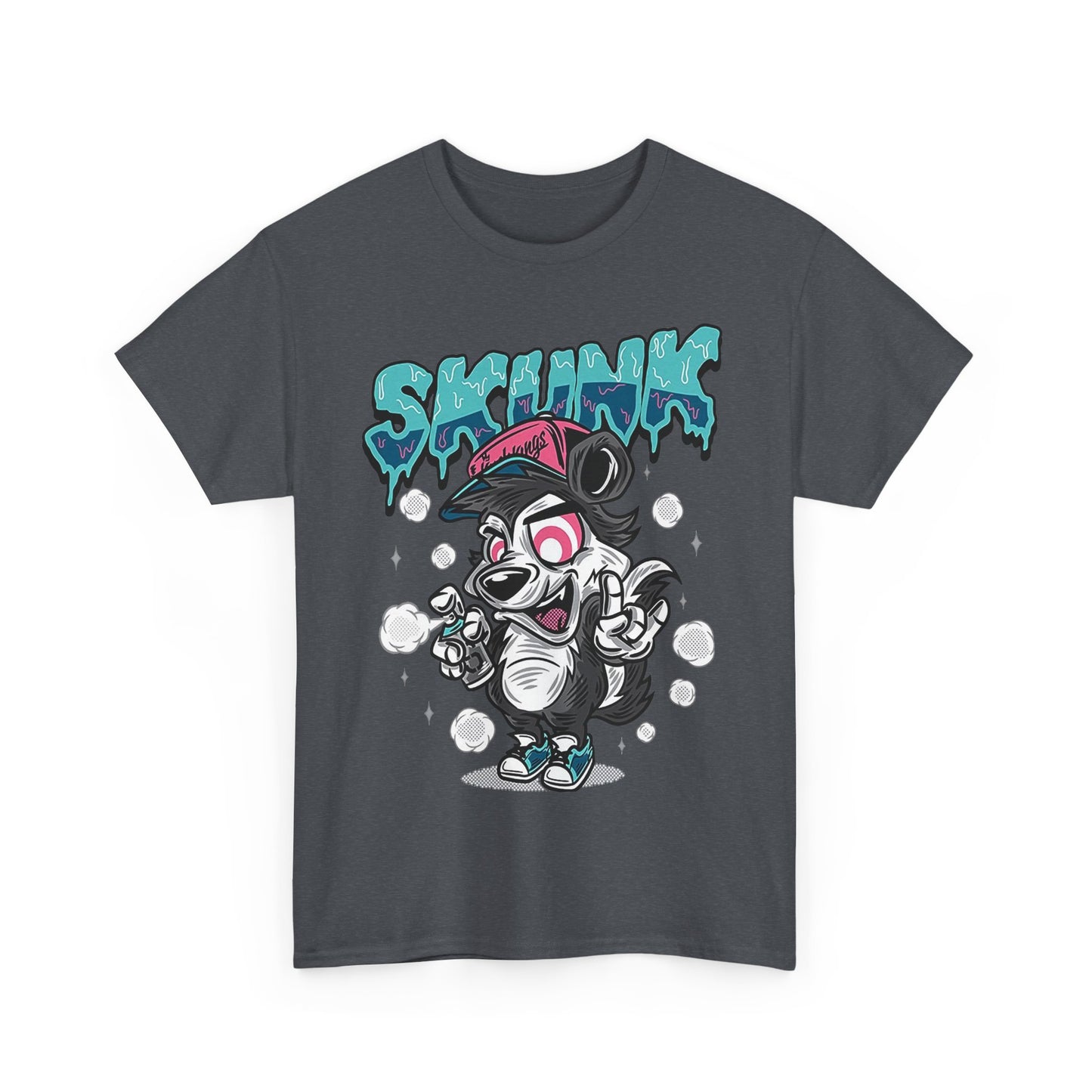 Cool Cartoon Graphic Tee - 'Skunk' Design, Unisex Heavy Cotton T-Shirt