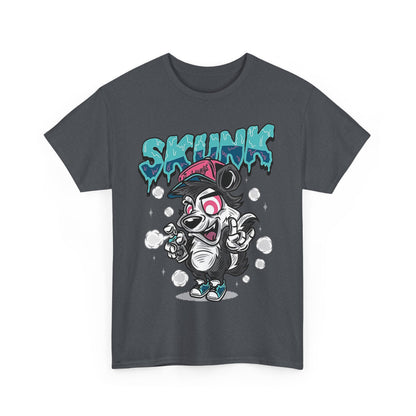 Cool Cartoon Graphic Tee - 'Skunk' Design, Unisex Heavy Cotton T-Shirt