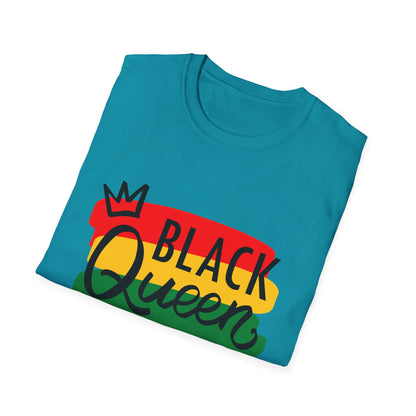 Black Queen Unisex Softstyle T-Shirt | Empowerment, Cultural Pride, Casual Wear, Gift for Her, Black History Month
