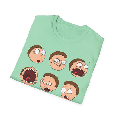 Funny Expressions Unisex Softstyle T-Shirt - Emotive Cartoon Faces