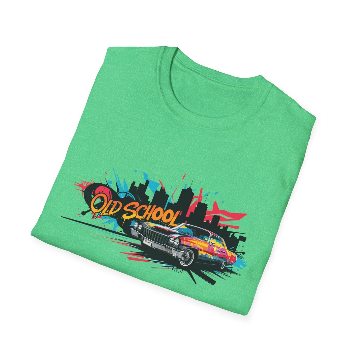 Retro Car Graphic Unisex Softstyle T-Shirt, Vintage Tee, Old School Shirt, Cool Graphic Tee, Gift for Car Lovers, Unisex T-Shirt